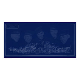 U.S.S. Juneau Blueprint Poster
