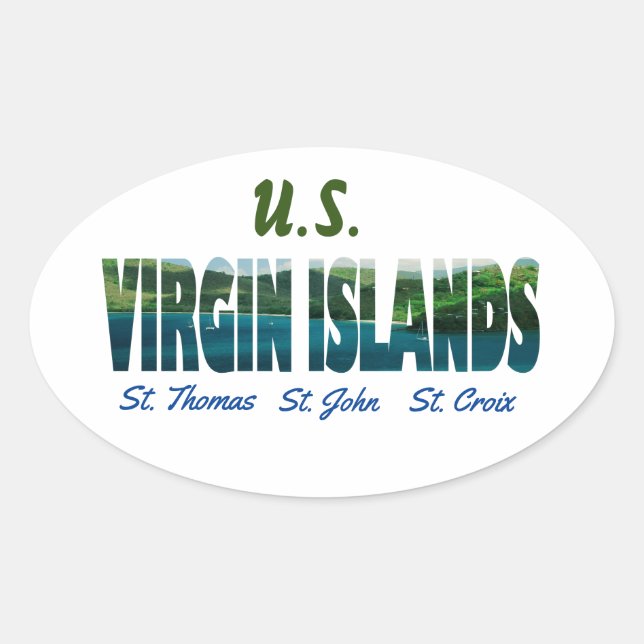 U.S. Virgin Islands Ovaler Aufkleber (Vorderseite)