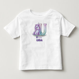 U steht für Einhorn – Personalisiertes T-Shirt für