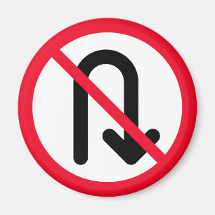 U Turn verboten   Red Circle Sign   Magnet
