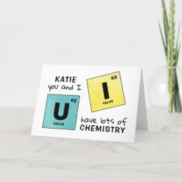 U und I Periodische Table Chemistry Valentine Name Feiertagskarte