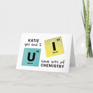 U und I Periodische Table Chemistry Valentine Name Feiertagskarte