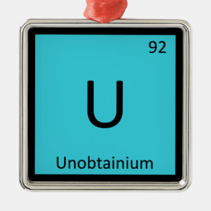 U - Unobtainium Chemistry Periodisches Tabellensym Silbernes Ornament