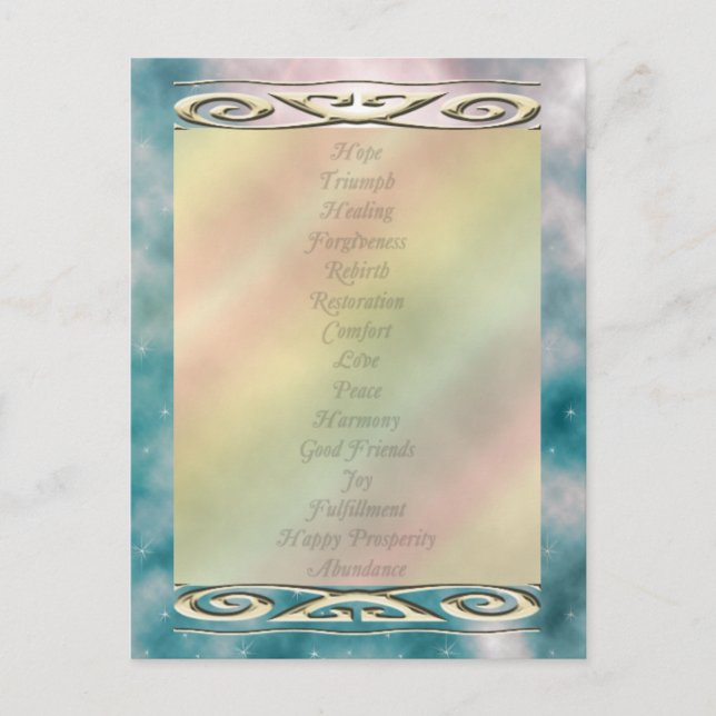 U wählt Farbe/ Lebensumwandelnde Worte der Meditat Postkarte (Vorderseite)