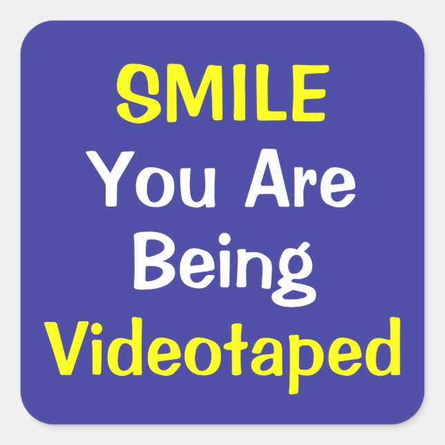 U wird beobachtet! quadratischer aufkleber (Vorderseite)