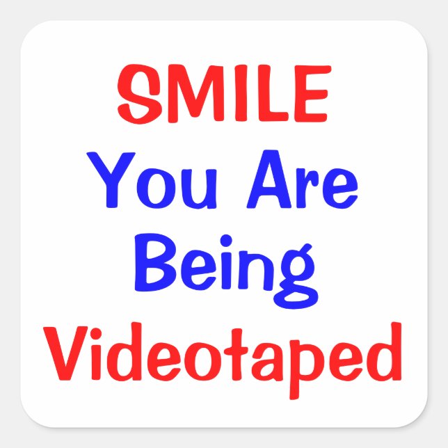 U wird beobachtet! quadratischer aufkleber (Vorderseite)