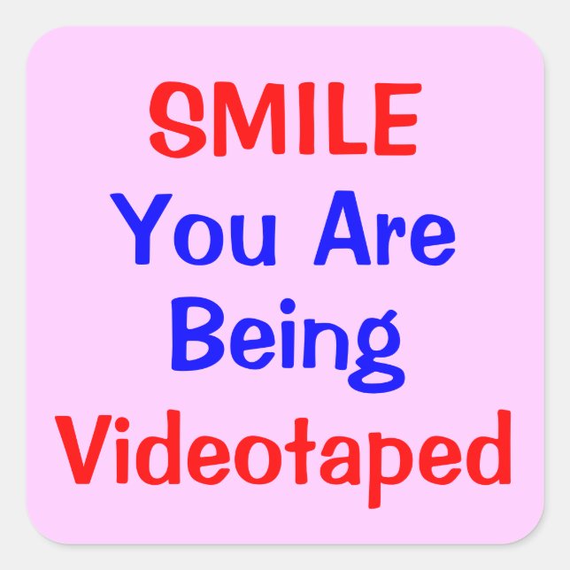 U wird beobachtet! quadratischer aufkleber (Vorderseite)