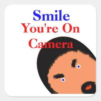 U wird beobachtet! quadratischer aufkleber