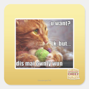 U wollte? quadratischer aufkleber