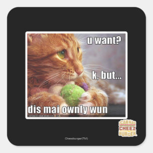 U wollte? quadratischer aufkleber