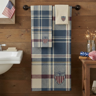 UA 250 American Plaid Shield Motif ID1301 Badhandtuch Set