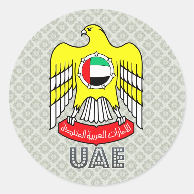 Uae Coat of Arms Runder Aufkleber (Vorderseite)
