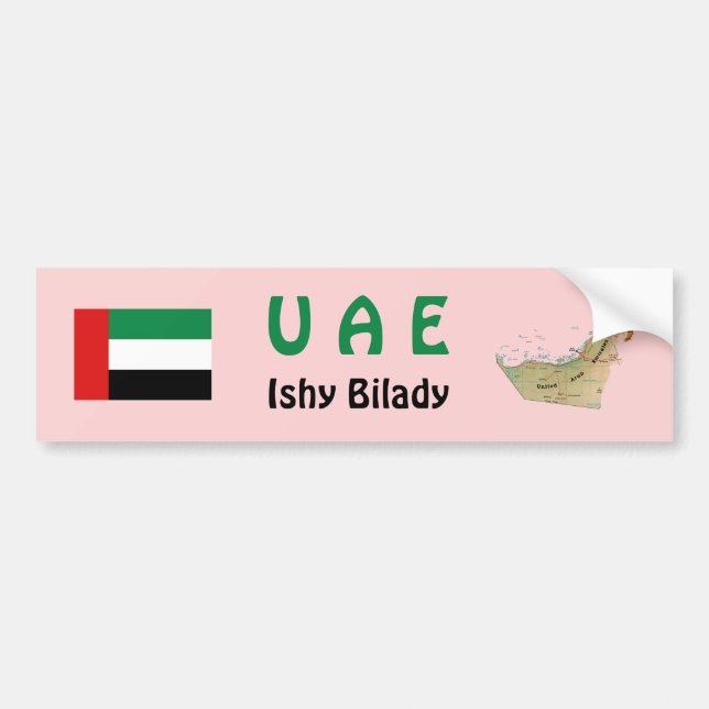UAE Flag + Map Autoaufkleber (Vorne)