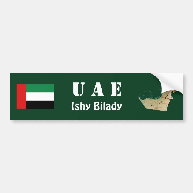 UAE Flag + Map Autoaufkleber (Vorne)