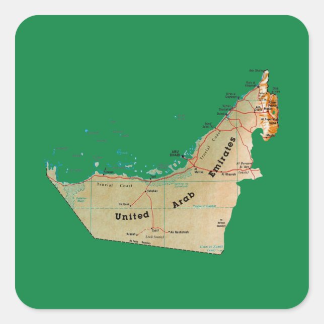 UAE Map Sticker (Vorderseite)