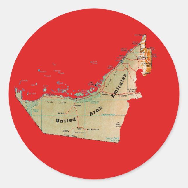 UAE Map Sticker (Vorderseite)