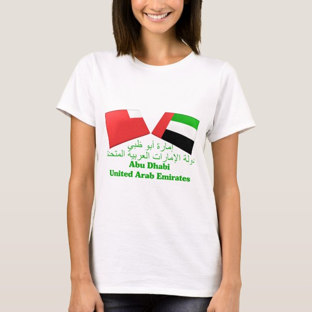 UAE u. Abu Dhabi-Flaggen-Fliesen T-Shirt (Vorderseite)