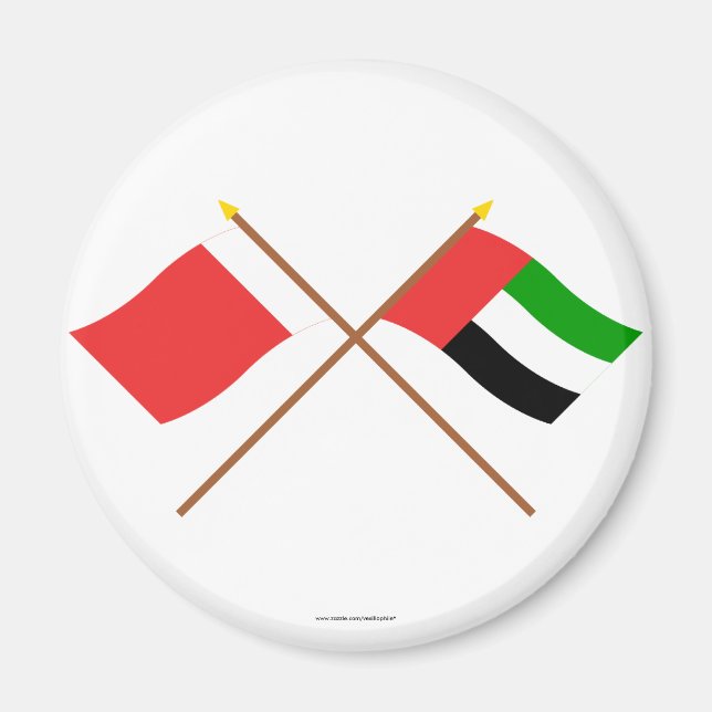 UAE und Dubai - Crossed Flags Magnet (Vorne)