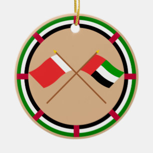 UAE und Dubai gekreuzte Flaggen Keramik Ornament