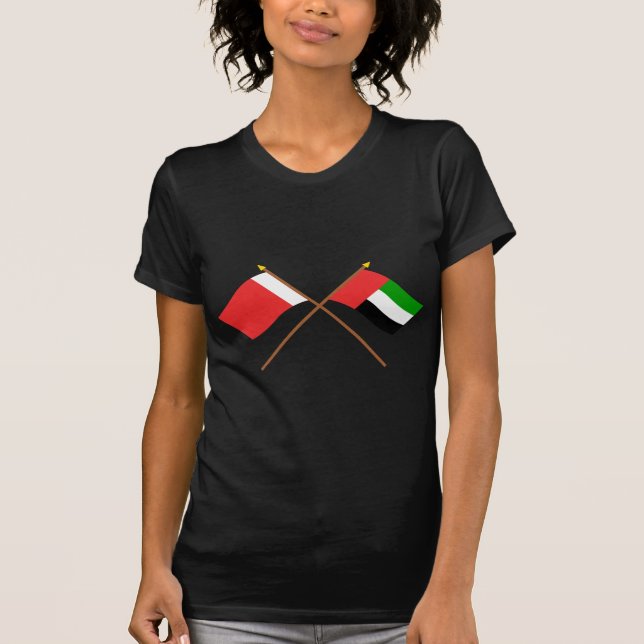 UAE und Dubai gekreuzte Flaggen T-Shirt (Vorderseite)