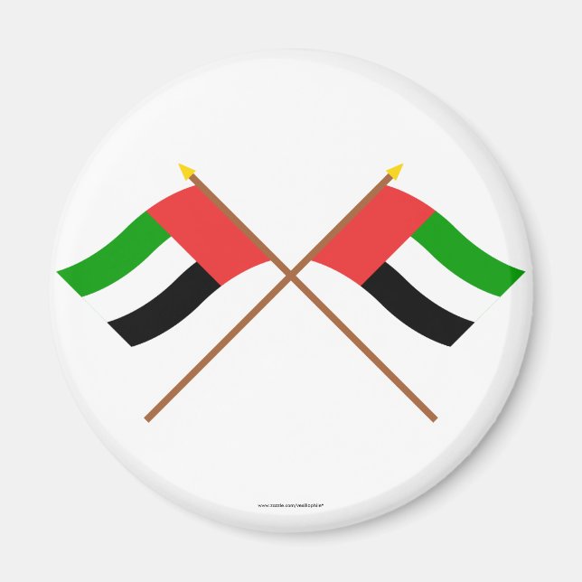 UAE und Fujairah - Grenzflaggen Magnet (Vorne)