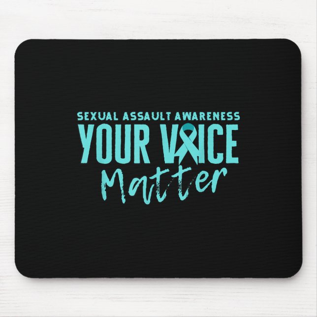 Ual Ault Awareness 2025 Aquamarin Ribbon Your Voic Mousepad (Vorne)