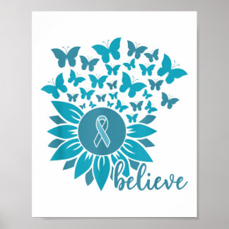 Ual Ault Awareness Month glauben Sonnenblume Aquam Poster
