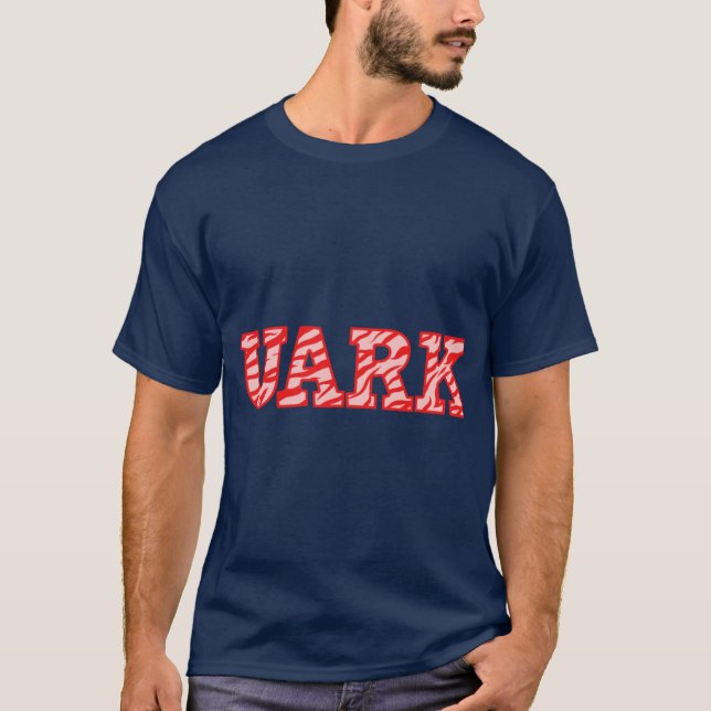 UARK Bold Red Zebra Text übersichtlich T-Shirt (Vorderseite)