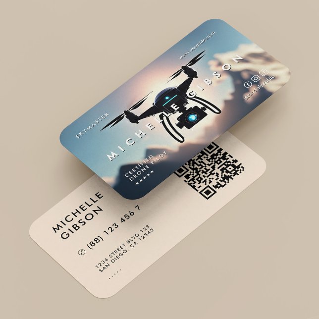 UAV-Pilotprogramm für berufliche Drohne Visitenkarte (Modern Business Card for Drone Operator and pilot)