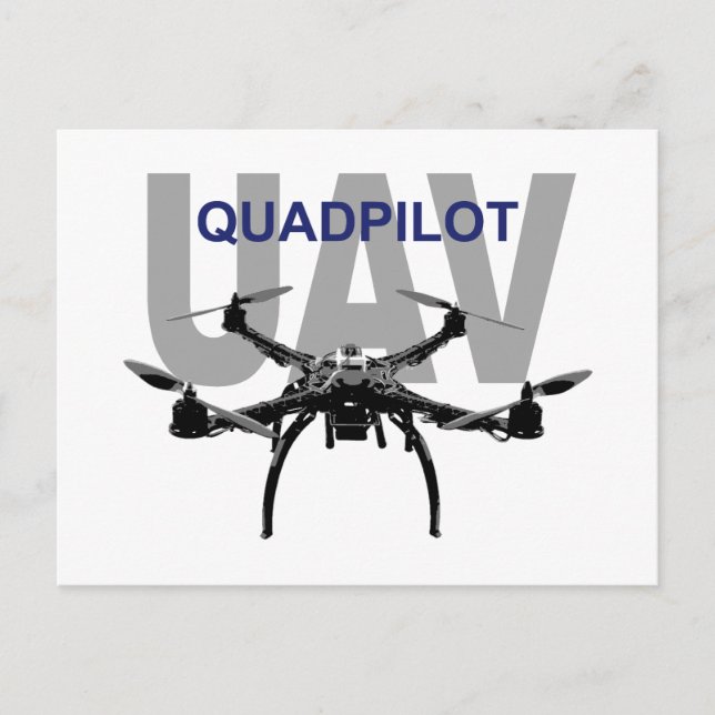 UAV Quadpilot Quadcopter Pilot Postkarte (Vorderseite)