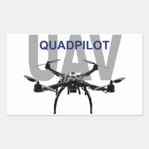 UAV Quadpilot Quadcopter Pilot Rechteckiger Aufkleber