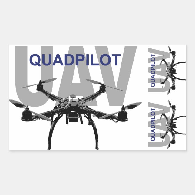 UAV Quadpilot Quadcopter Pilot Rechteckiger Aufkleber (Vorderseite)