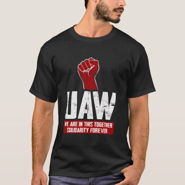 Uaw on Strike Red T-Shirt United Auto Gewerkschaft (Vorderseite)