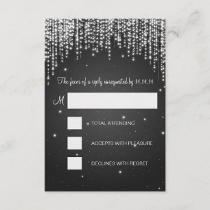 UAWG 16 . Geburtstag Party Night Dazzle Black RSVP Karte