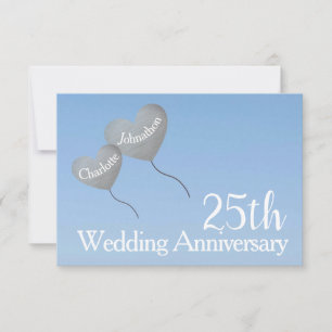 UAWG 25. Silberhochzeitkarte RSVP Karte