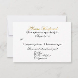 UAWG 2 Entrée Imitate Gold RSVP Karte