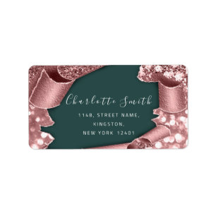  UAWG 3D Frame Glitzer Rose Royal Woodland Adressaufkleber