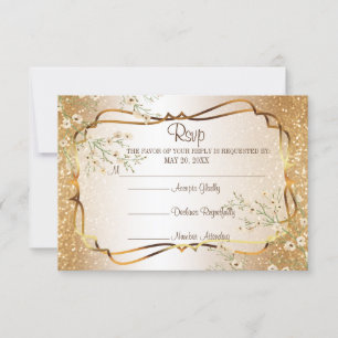 UAWG 50. Gold Glitzer Jubiläum RSVP Karte