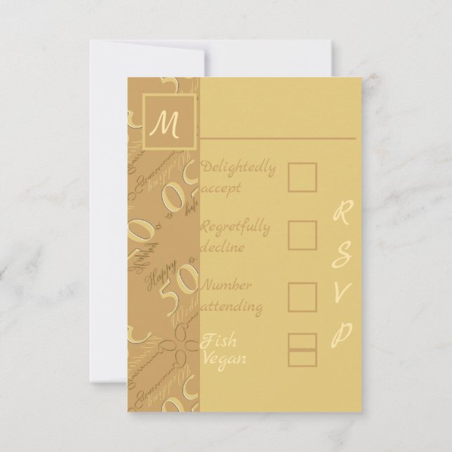 UAWG 50. Hochzeitstag RSVP Karte (Rückseite)