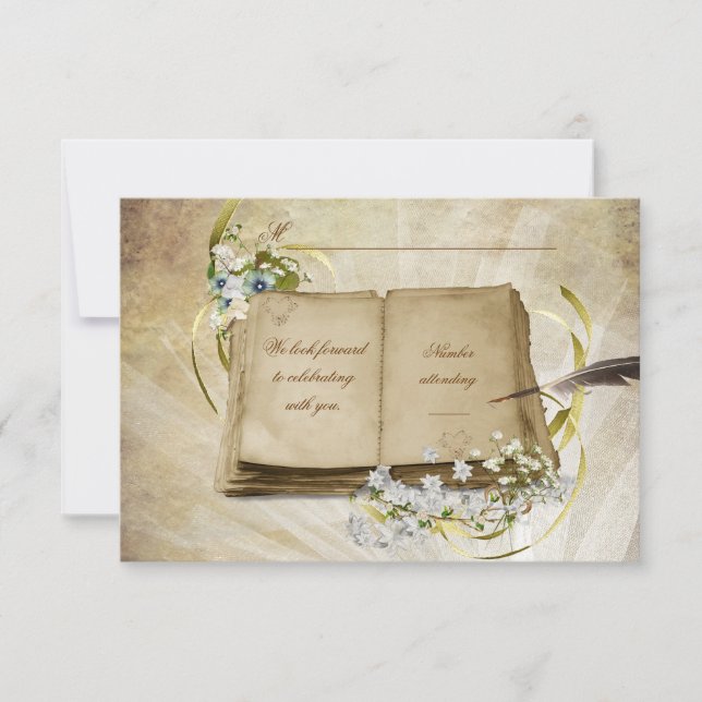 UAWG- Altes Hochzeitbuch RSVP Karte (Vorderseite)