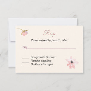 UAwg-Antwortkarte für die blush-Rose RSVP Karte