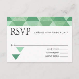 UAwg-Antwortkarte für geometrische Dreiecke grün RSVP Karte