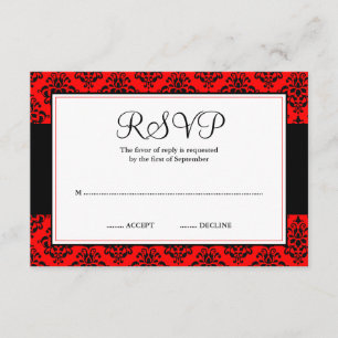 UAwg-Antwortkarte für Rot und Schwarz RSVP Karte