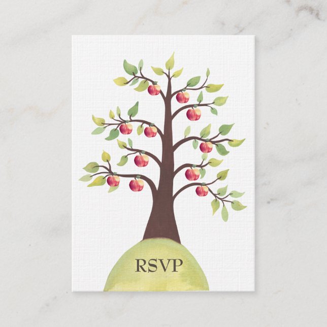 UAWG Apple Tree Watercolor Natur Hochzeitskarten Begleitkarte (Vorderseite)