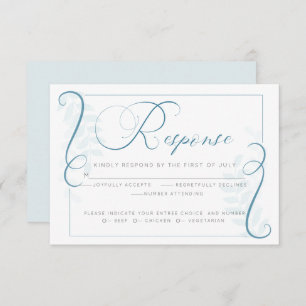 UAwg   Aquamarin Blue Simplistic Scroll Einladung