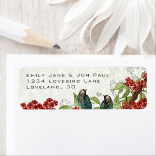 UAWG "aquamarin Love Birds Red Blume"