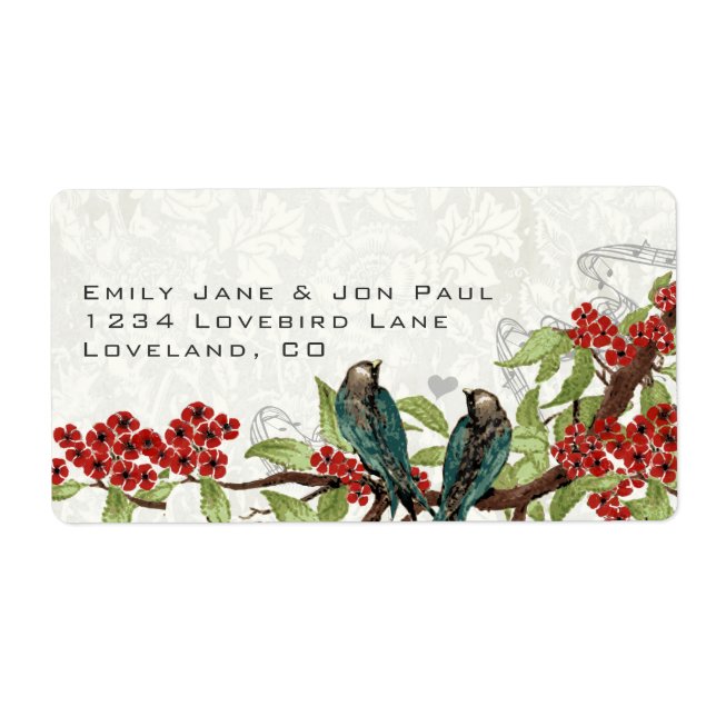 UAWG "aquamarin Love Birds Red Blume" (Vorne)