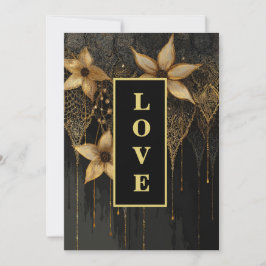 *~ UAWG AR26 QR 9 Gold Lace LIEBE Vintage Wedding Einladung