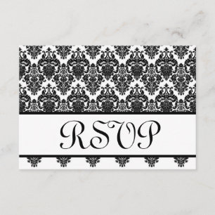 UAwg auf Hochzeiten in Schwarz und Weiß RSVP Karte