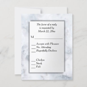 UAwg aus weißem Marmor mit Menü RSVP Karte